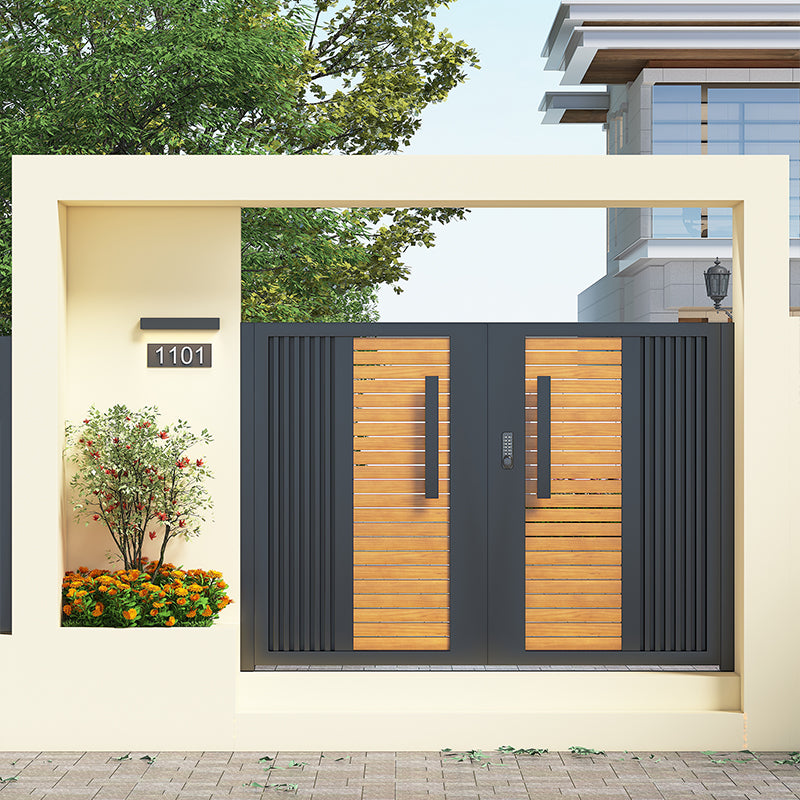 Wrought Iron & Aluminum Courtyard Gate – Modern Swing Gate for Villas and Garden Entrances