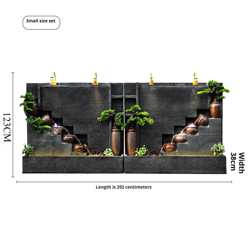 Rockery Waterfall Wall Fountain with Screen Feature for Villa Garden, Courtyard & Office Landscape Decor