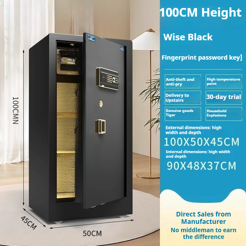 Tiger Hidden Wall Safe - Smart Fingerprint & Key Lock, Full Steel Security Box for Bedroom/Office