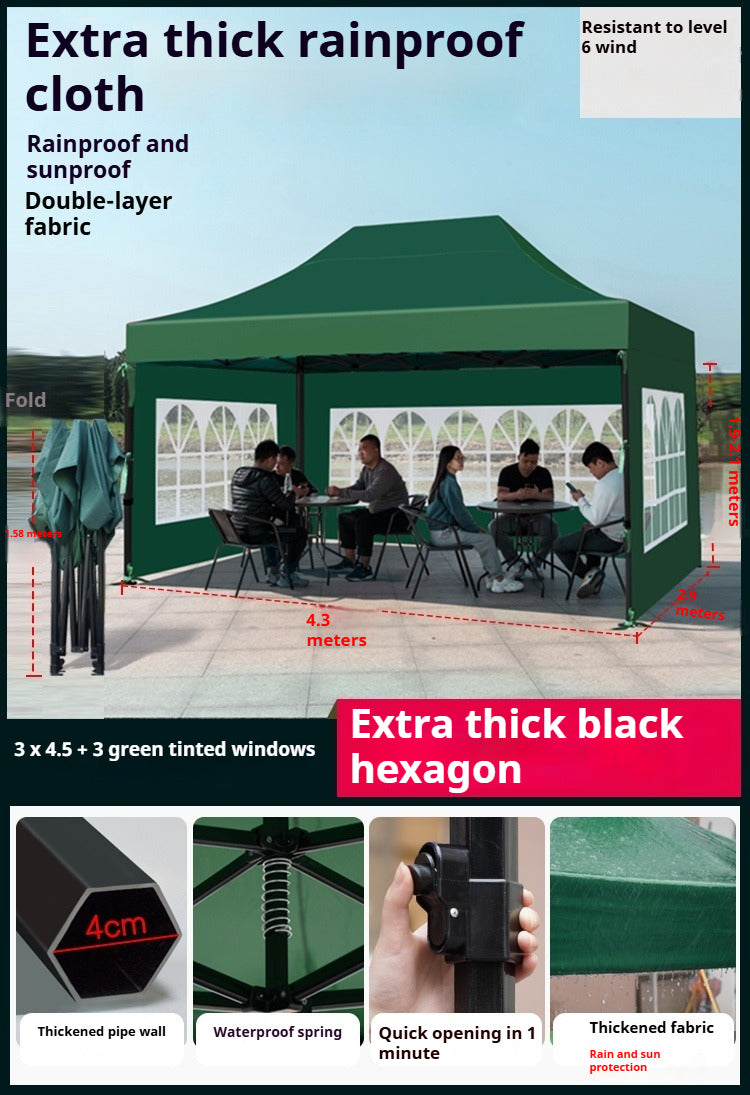 Waterproof Canopy Top for 4-Leg Folding Tent, Outdoor Market & Commercial Sunshade