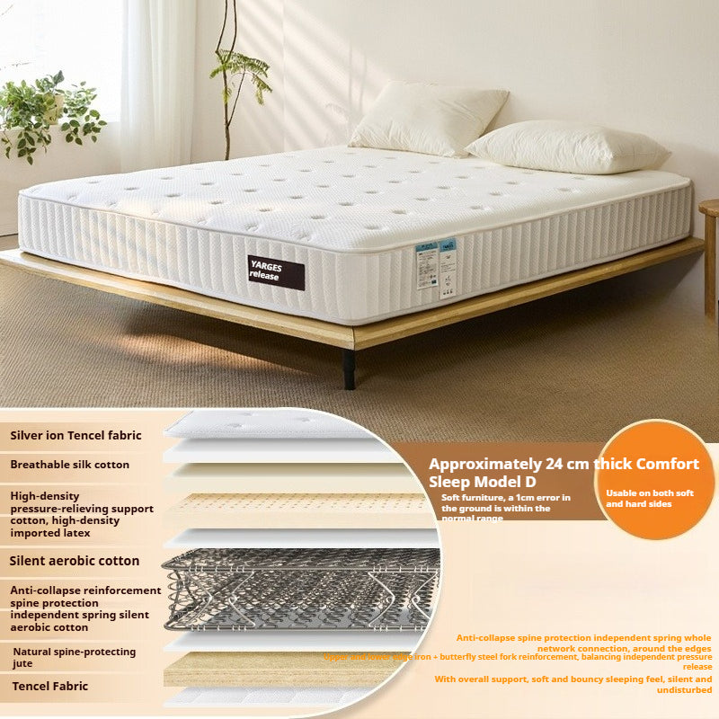 Dual-Firmness Hotel Mattress with Latex & Pocket Springs, Thick and Customizable