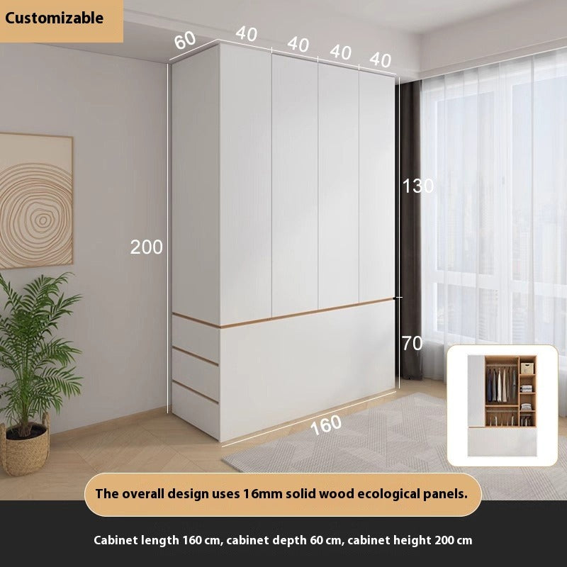 Solid Wood End-of-Bed Cabinet – Narrow Storage Unit with Drawers for Kids & Small Bedrooms