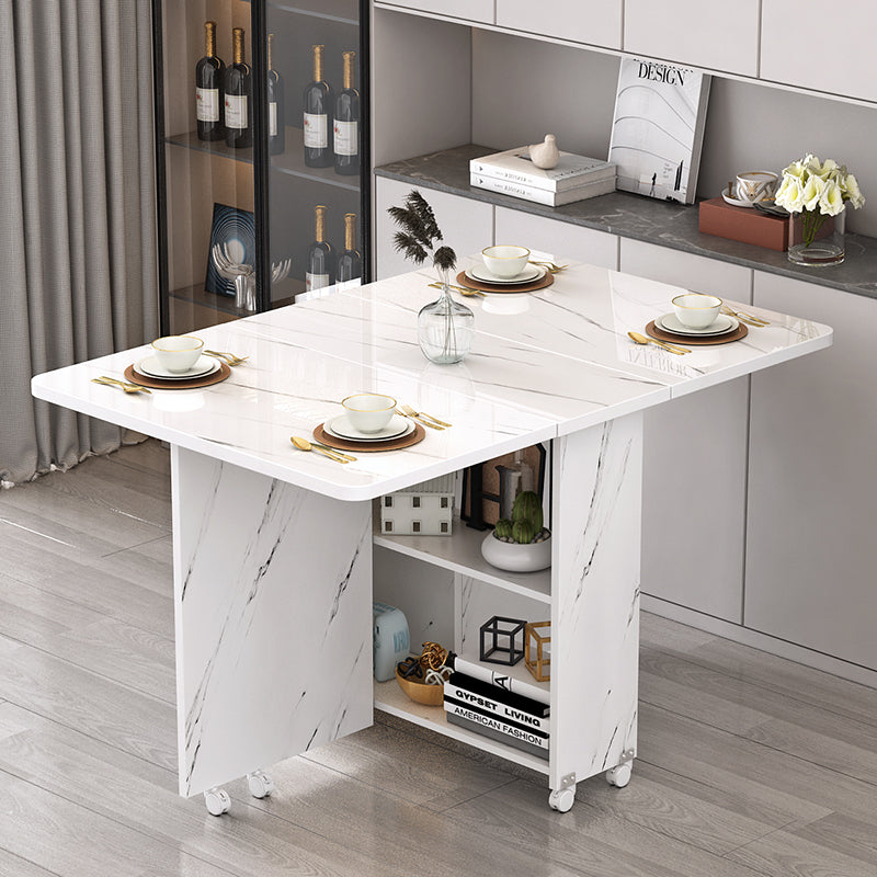 Slim Foldable Dining Table with Wheels for Small Apartments & Multi-Purpose Use