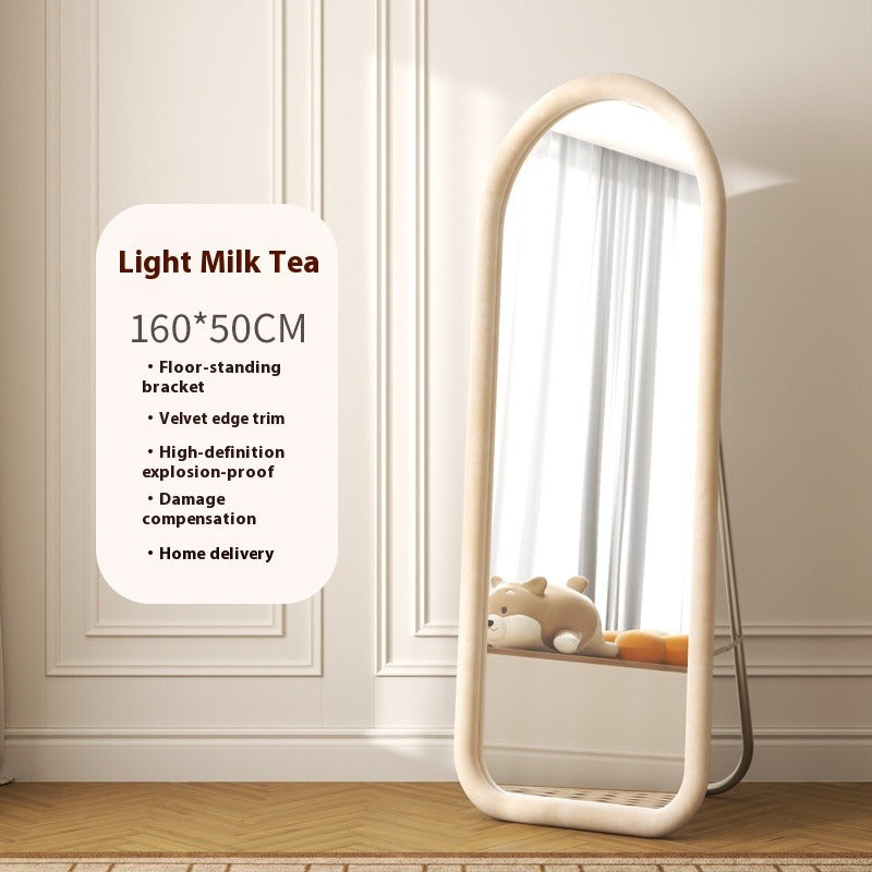 Aesthetic Full-Length Irregular Mirror – Wall-Mounted or Freestanding Dressing Mirror for Girls' Bedroom
