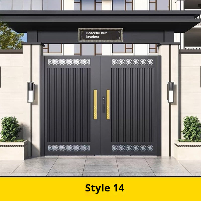 Aluminum Courtyard Gate – Double Swing or Sliding Electric Villa Entrance Gate for Garden & Private Homes