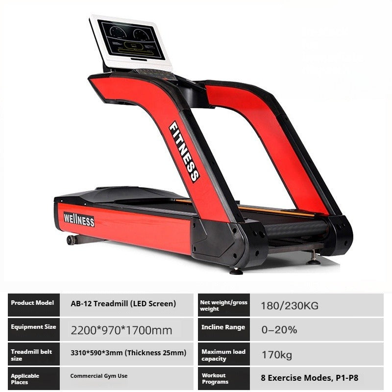 Commercial Smart Treadmill with Shock Absorption & Low Noise for Gym and Home Use