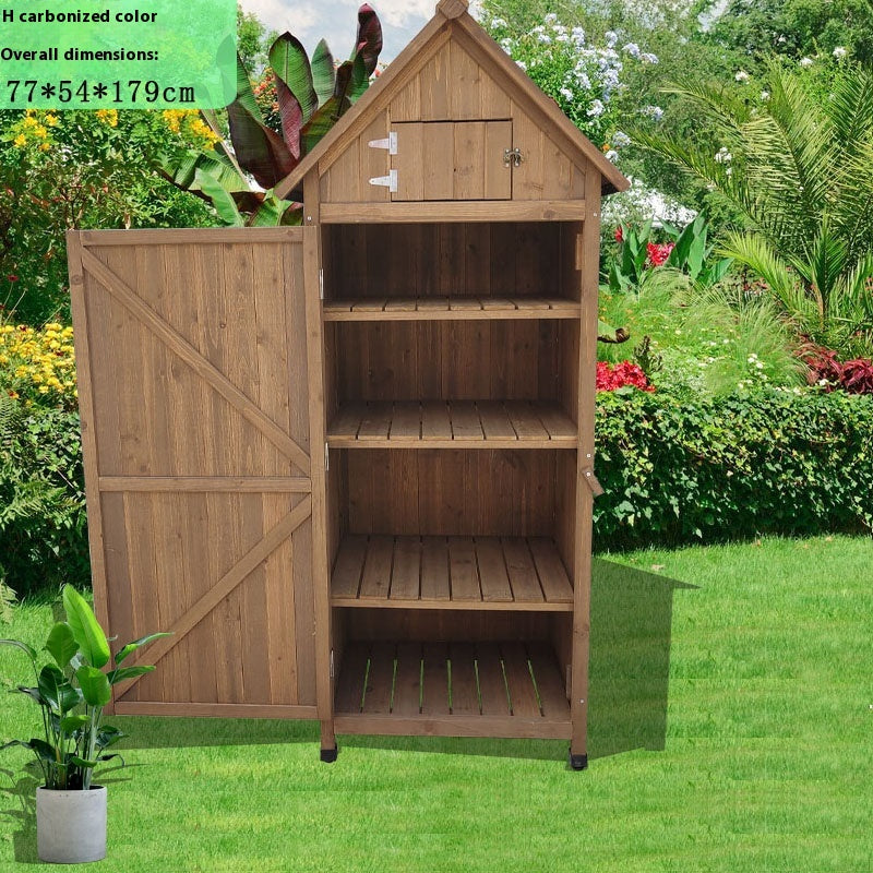 Outdoor Storage Cabinet – Weatherproof Garden Utility Shed for Balcony, Tools & Supplies