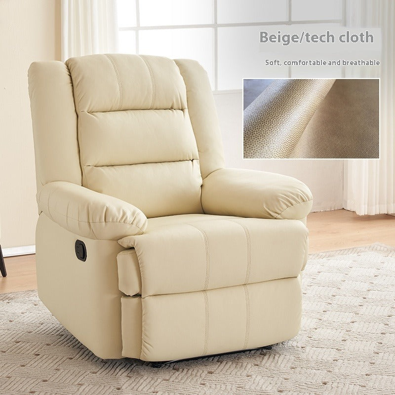 Electric Reclining Space Capsule Chair with Massage, USB Charging & 270° Swivel in Leather or Tech Fabric
