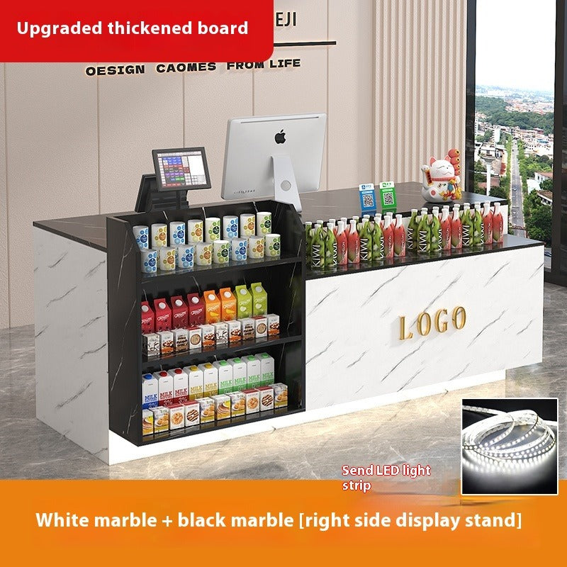 Compact Bar-Style Checkout Counter – LED Front Desk for Shops, Cafés, Convenience Stores & Supermarkets