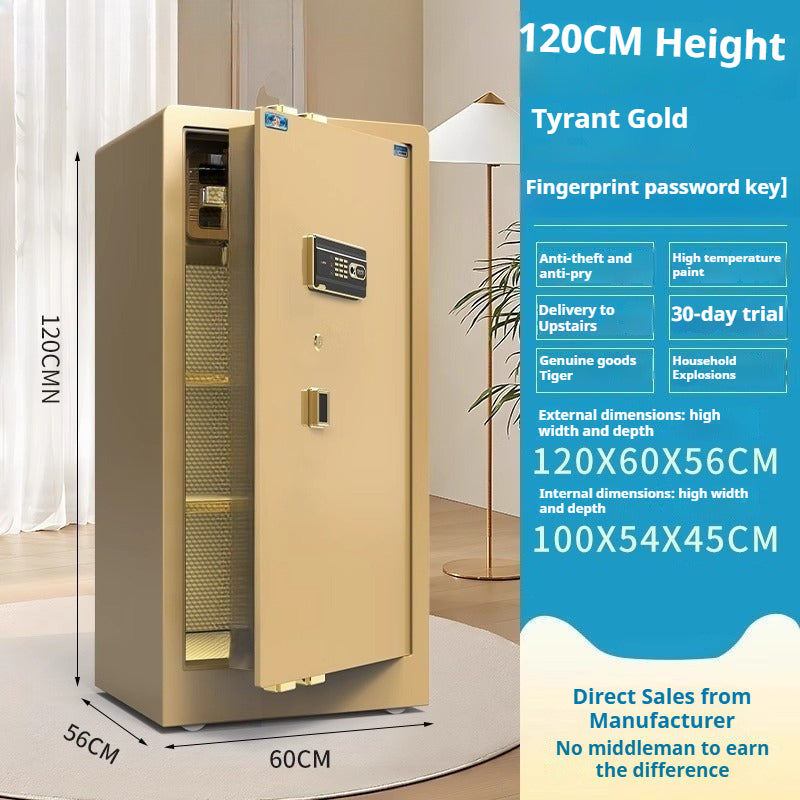 Tiger Hidden Wall Safe - Smart Fingerprint & Key Lock, Full Steel Security Box for Bedroom/Office