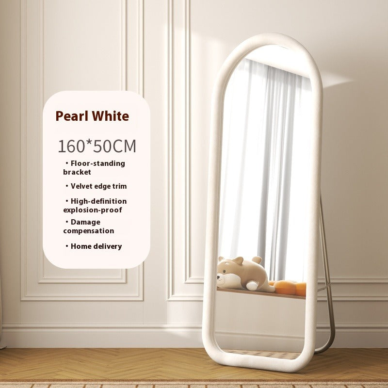 Aesthetic Full-Length Irregular Mirror – Wall-Mounted or Freestanding Dressing Mirror for Girls' Bedroom