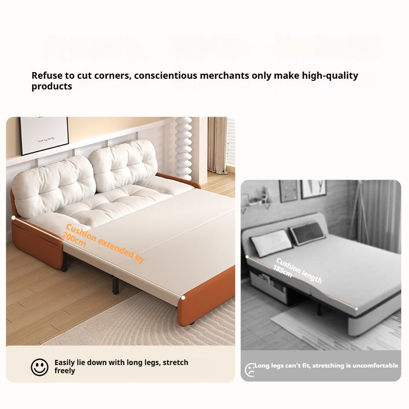 Cloud Sofa Bed with Pull-Out Storage for Small Living Rooms & Tatami Spaces