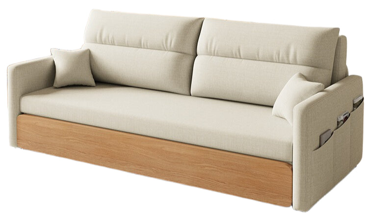 Elegant Convertible Sofa Bed with Storage, Upholstered Fabric, and Dual-Sided Cushion - New