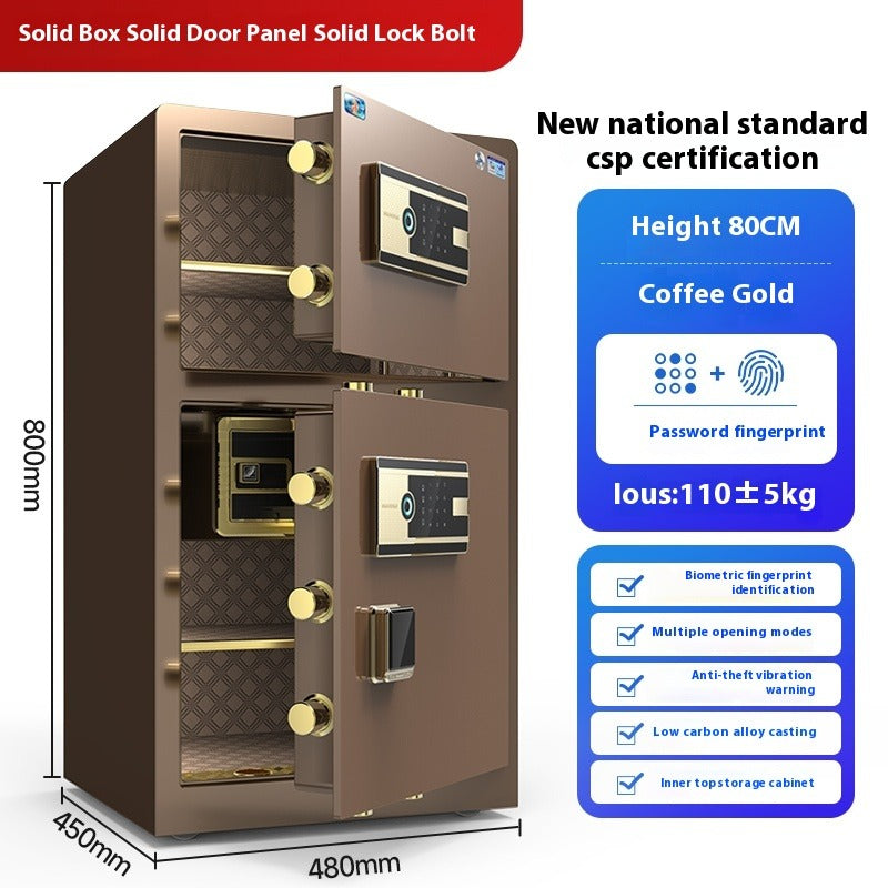 Smart Home & Office Safe - Fingerprint & Code Lock, Full Steel Security Box for Valuables