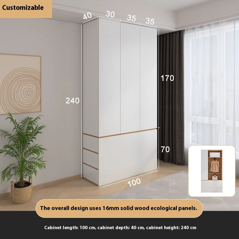 Solid Wood End-of-Bed Cabinet – Narrow Storage Unit with Drawers for Kids & Small Bedrooms