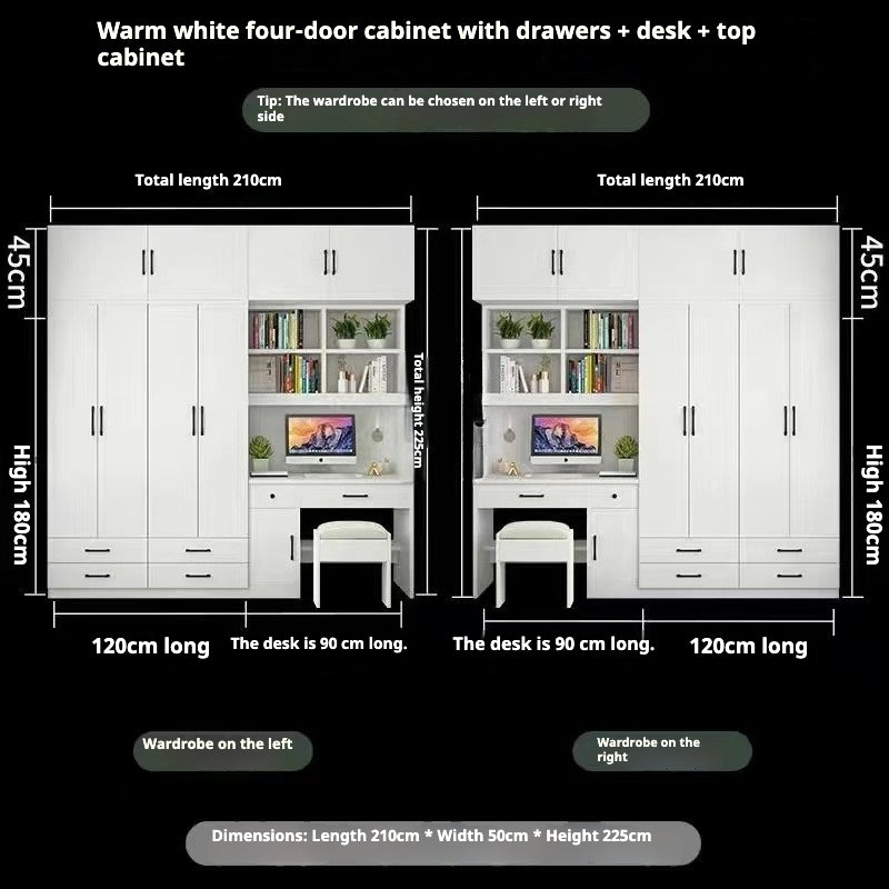 All-in-One Kids’ Desk with Wardrobe – Space-Saving Study Table & Bookshelf Combo for Small Bedrooms