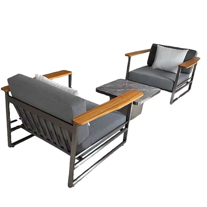 Outdoor Stainless Steel Sofa Set for Villa, Patio & Commercial Use, Waterproof & UV-Resistant