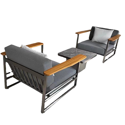 Outdoor Stainless Steel Sofa Set for Villa, Patio & Commercial Use, Waterproof & UV-Resistant