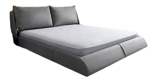 Elegant Modern King-Size Fabric Suspension Bed with Soft Headboard and Air Mattress