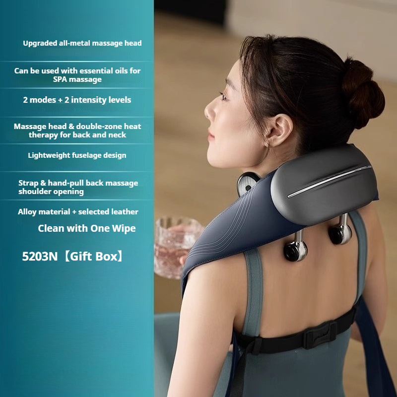 Compact Neck & Shoulder Massager for Back, Waist & Trapezius with Heat – Ideal Gift for Men & Women