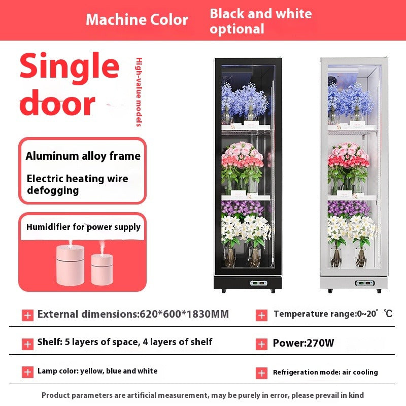 Commercial Flower Display Refrigerator - Frost-Free Cooling, High Clarity Glass, Anti-Fog System, Premium Flower Preservation Cabinet for Florists