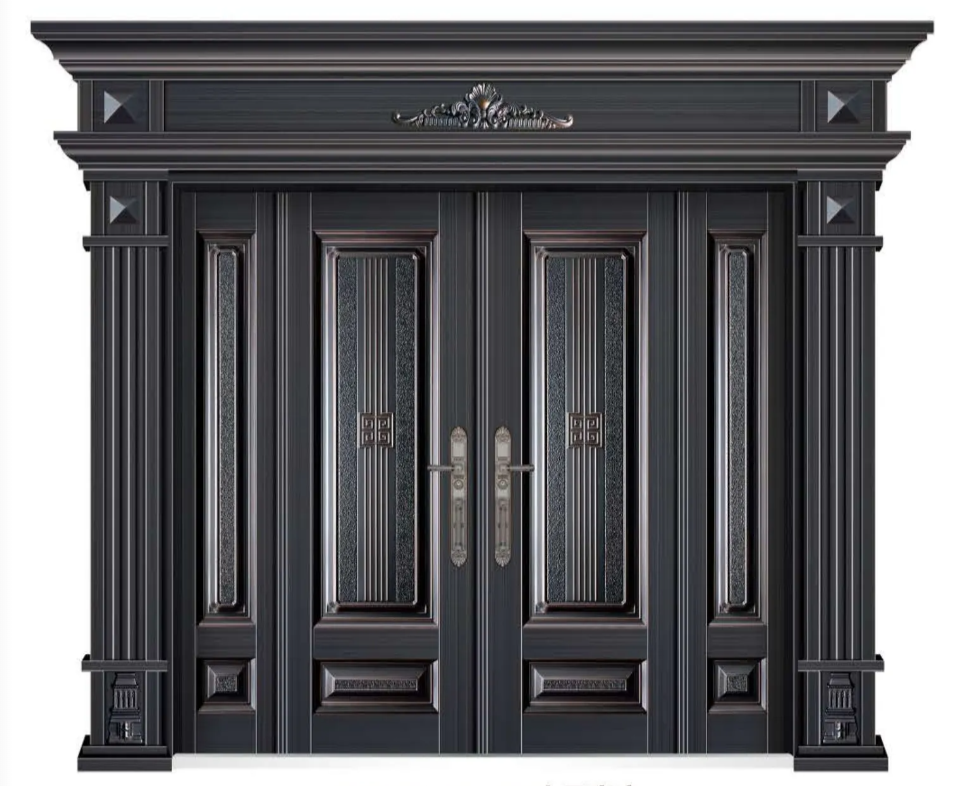 Zinc Alloy Double Swing Villa Door – Cast Aluminum Security Entry Gate for Rural Homes