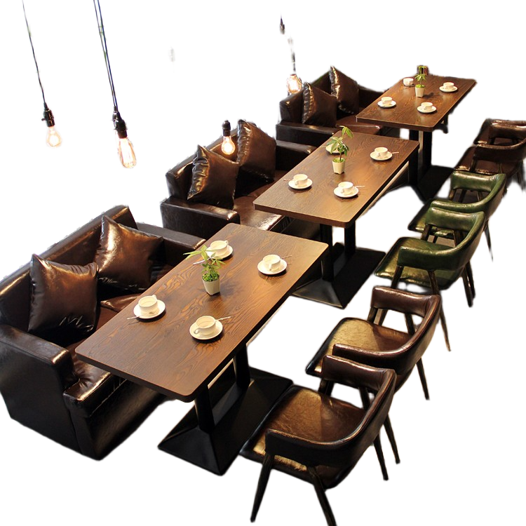 Retro Restaurant Booth Sofa & Table Set for Café, Bar, Hotpot & Tea Shop Seating