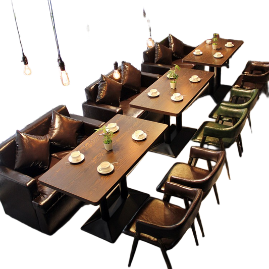 Retro Restaurant Booth Sofa & Table Set for Café, Bar, Hotpot & Tea Shop Seating