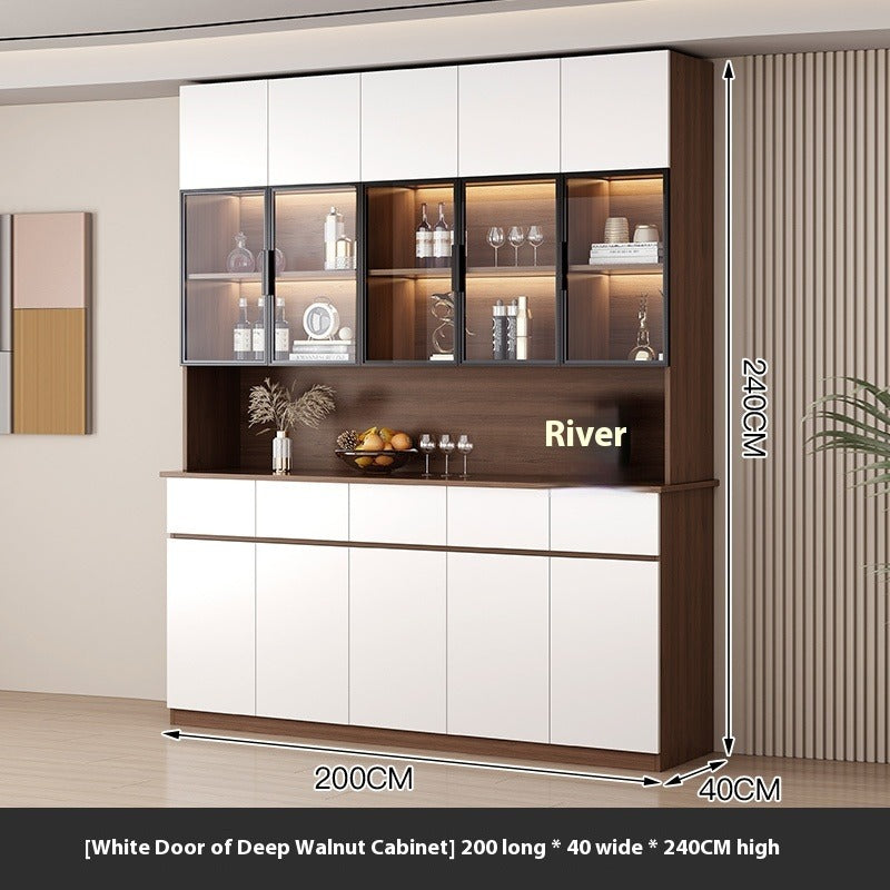 2.4m Tall Modern Sideboard – Wall-Mounted Wine & Tea Cabinet for Living Room Storage