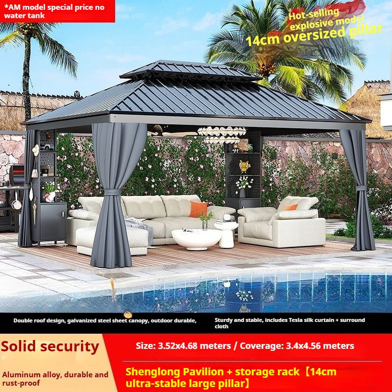 Outdoor Aluminum Gazebo for Patio Shade with Waterproof Canopy & Corner Posts
