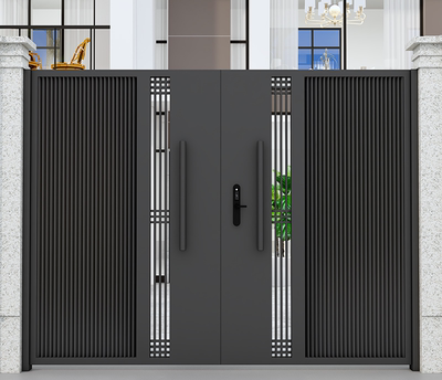 Wrought Iron & Aluminum Courtyard Gate – Modern Swing Gate for Villas and Garden Entrances