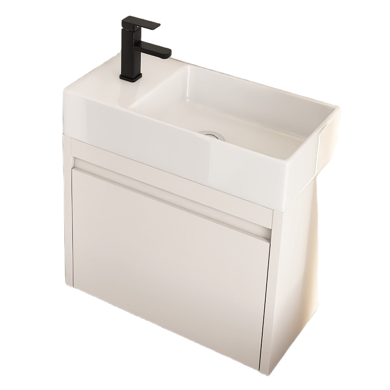 Ultra-Slim Space Aluminum Bathroom Vanity – 24cm Narrow Basin Cabinet Set for Small Bathrooms