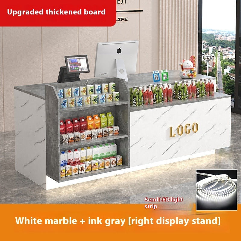 Compact Bar-Style Checkout Counter – LED Front Desk for Shops, Cafés, Convenience Stores & Supermarkets
