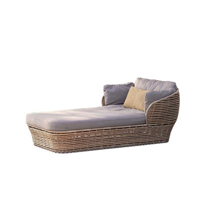 Outdoor Rattan Lounge Sofa Set with Sunbed, Waterproof for Garden, Patio, Resort Use