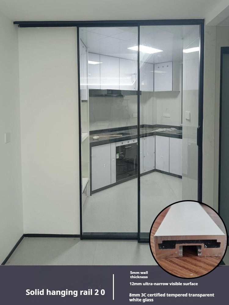 Sliding Glass Door – Triple Hidden Top-Hung Track Partition for Kitchen, Balcony, Living Room & Bathroom
