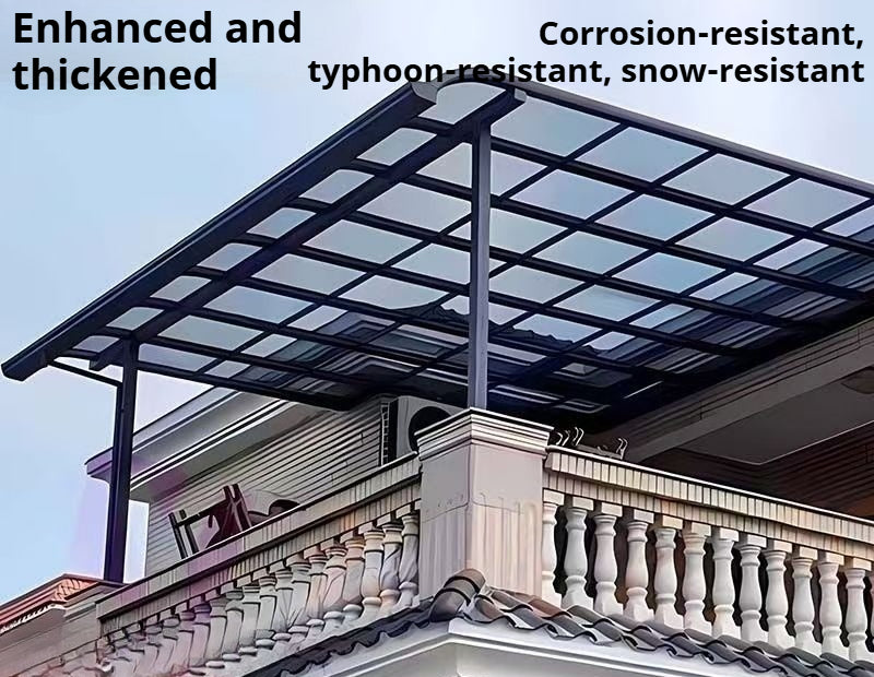 Aluminum Outdoor Awning for Terrace, Eaves, Carport & Garden with Rain and Sun Protection