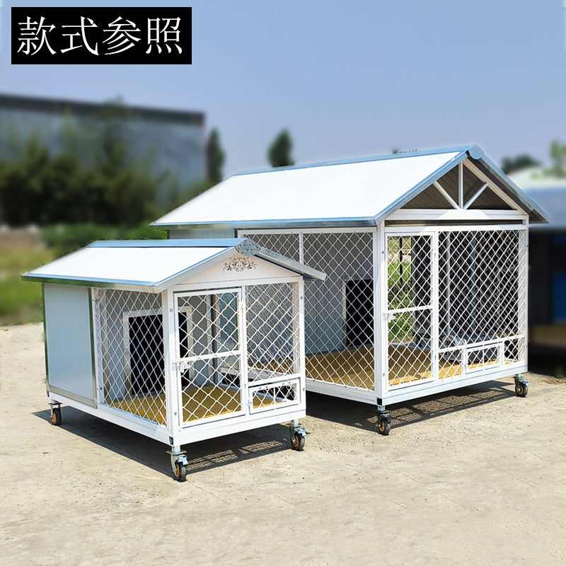 Outdoor Weatherproof Dog Villa – Large Kennel with Toilet, Insulation & Sun/Rain Protection for Winter Use