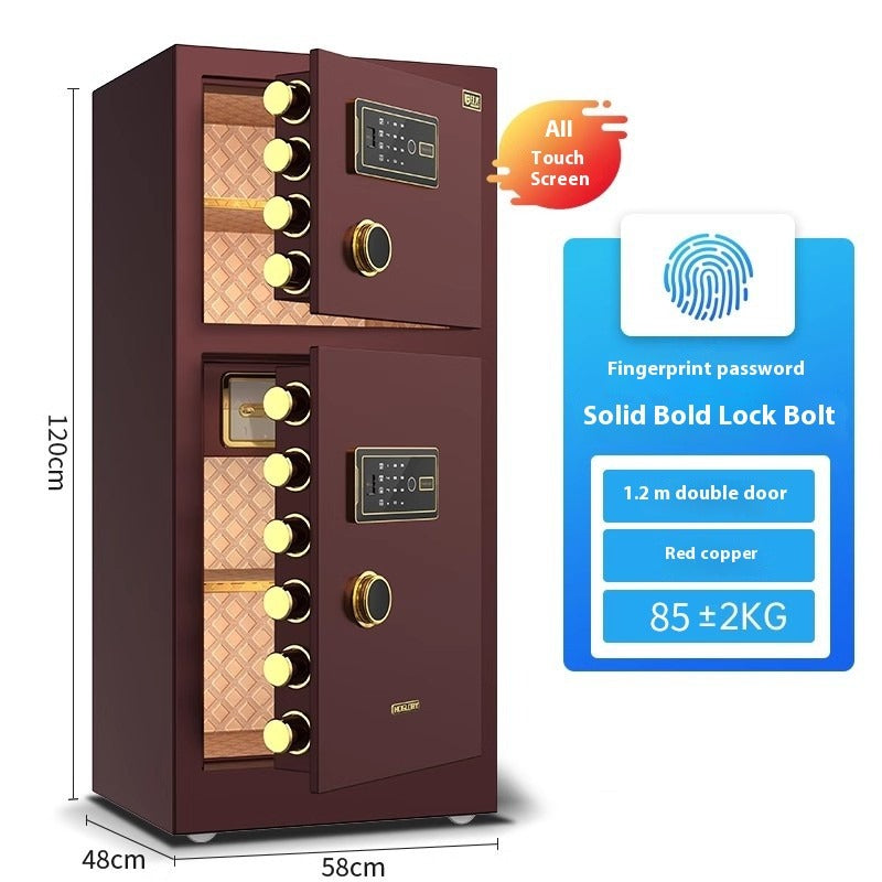 Commercial & Home Safe - Dual-Door Security Cabinet, Fingerprint/Code/Key 3-Way Lock, Heavy Steel Anti-Theft Design