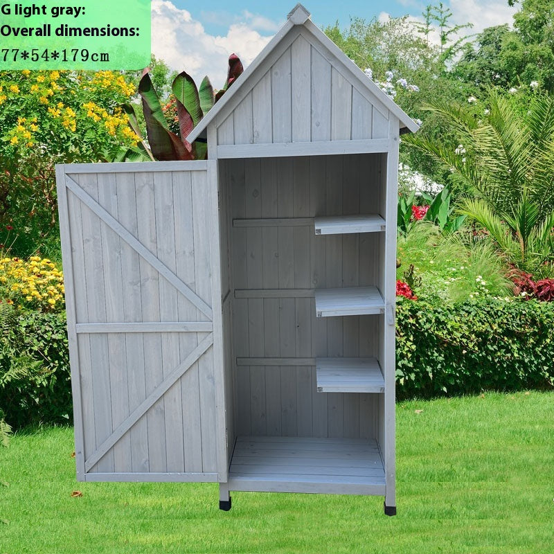 Outdoor Storage Cabinet – Weatherproof Garden Utility Shed for Balcony, Tools & Supplies