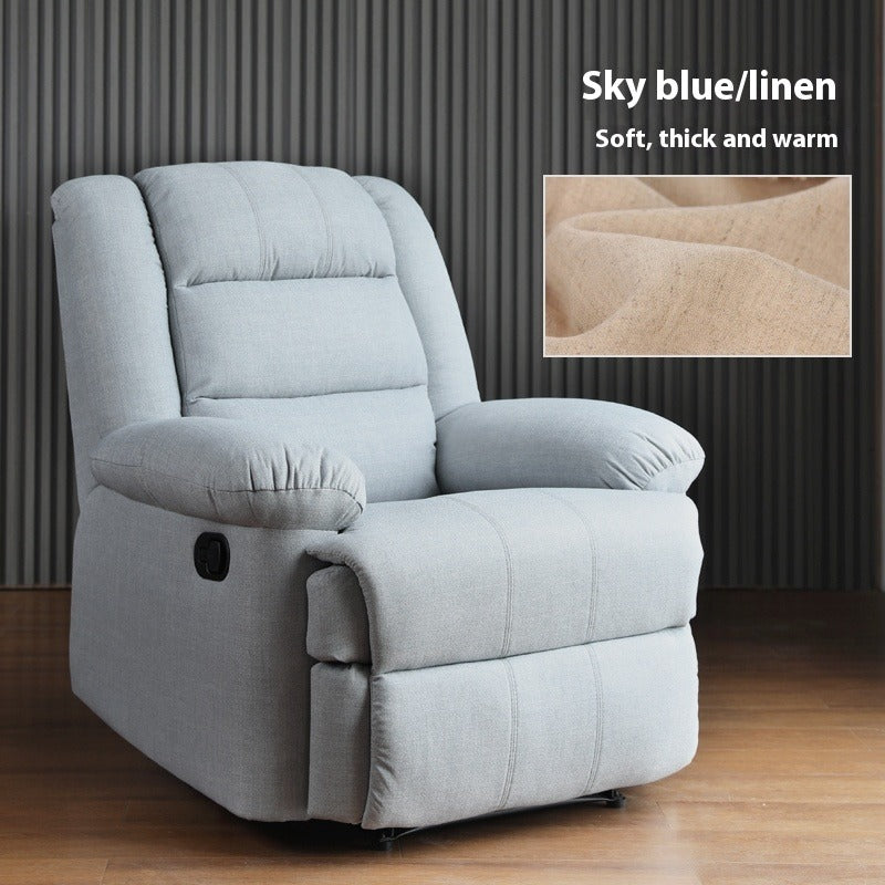 Electric Reclining Space Capsule Chair with Massage, USB Charging & 270° Swivel in Leather or Tech Fabric