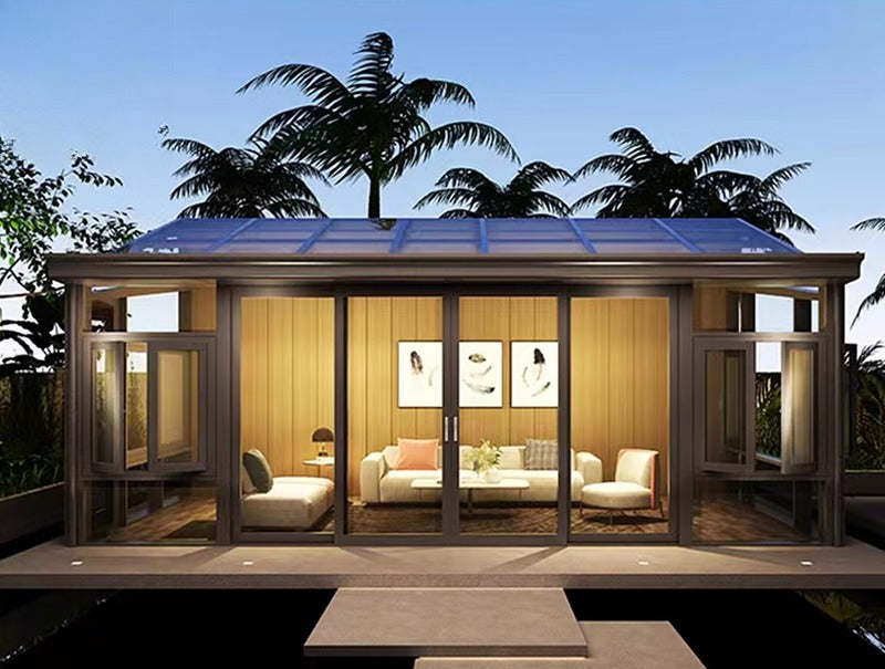 Villa Aluminum Glass Sunroom with Tempered Glass & Thermal-Break Windows for Balcony, Terrace & Garden