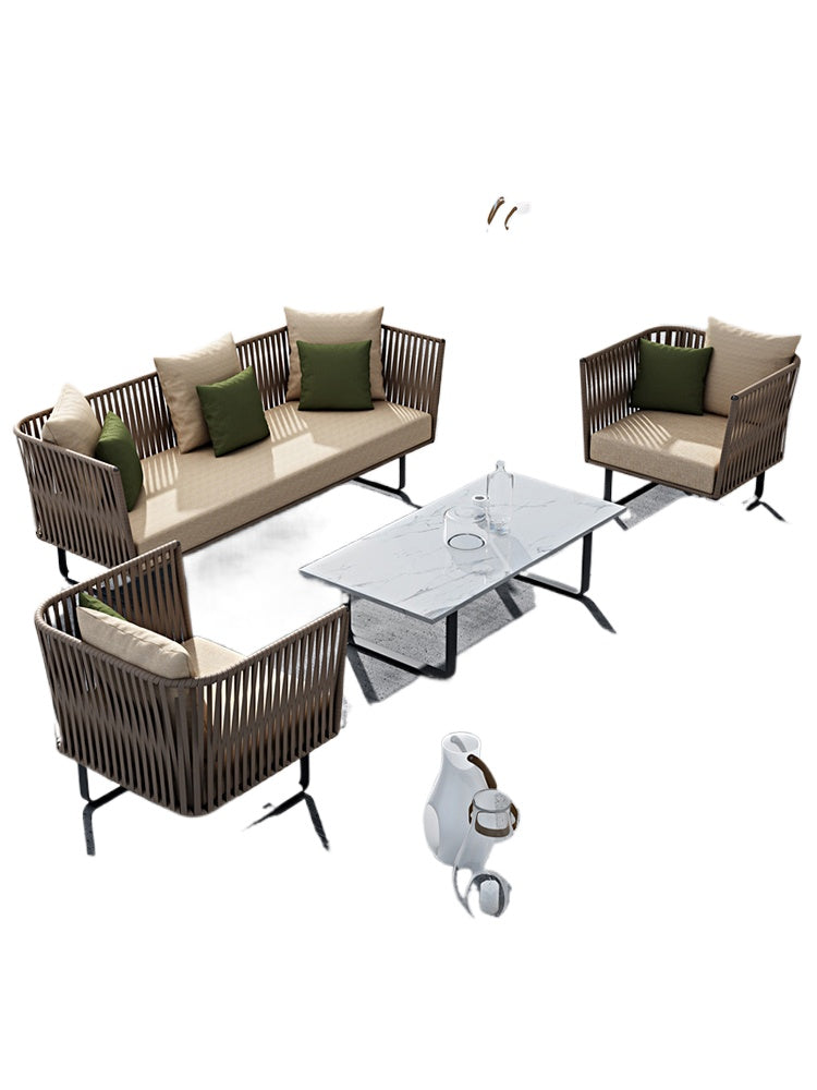 3-Seater Outdoor Rattan Sofa Set for Patio, Garden & Balcony