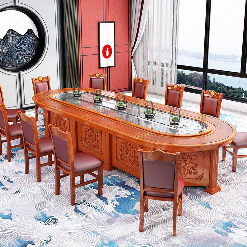 Electric Rectangular Dining Table with Auto Rotating Tray for Chinese Cuisine