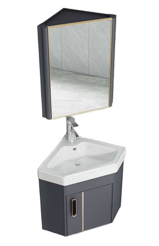 Wall-Mounted Corner Bathroom Vanity – Triangle Ceramic Basin Set for Small Bathrooms & Balconies