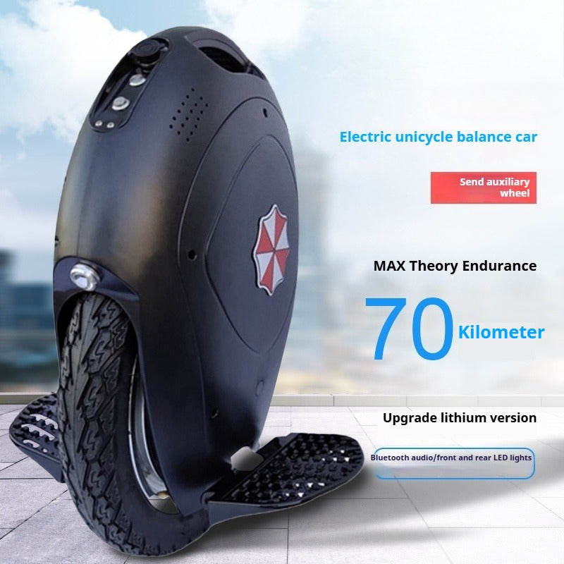60V Electric Unicycle - 70km Range, Bluetooth Speaker & Training Wheels for Adult Commuters
