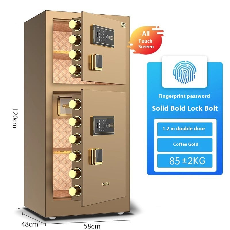 Commercial & Home Safe - Dual-Door Security Cabinet, Fingerprint/Code/Key 3-Way Lock, Heavy Steel Anti-Theft Design
