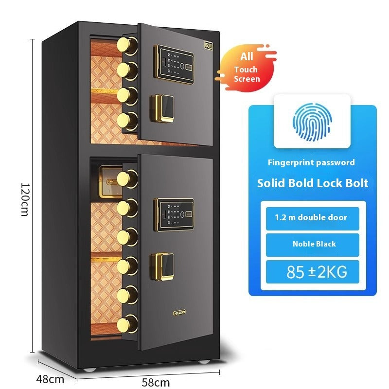 Commercial & Home Safe - Dual-Door Security Cabinet, Fingerprint/Code/Key 3-Way Lock, Heavy Steel Anti-Theft Design