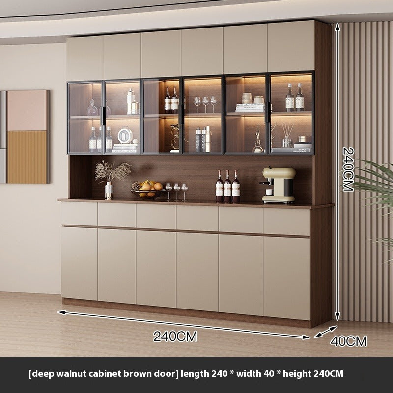 2.4m Tall Modern Sideboard – Wall-Mounted Wine & Tea Cabinet for Living Room Storage