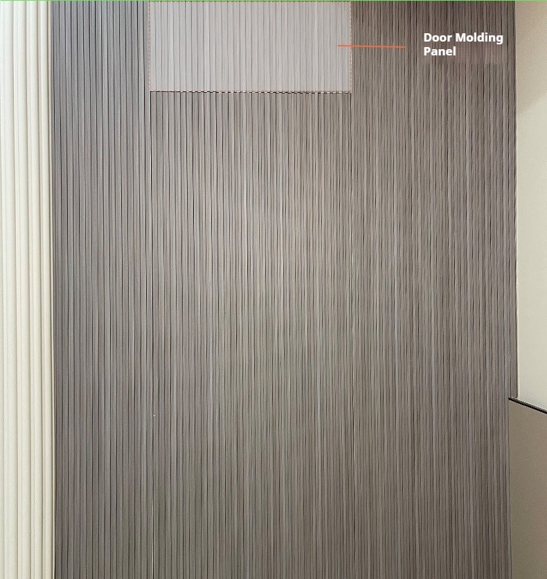 Solid Wood Slatted Hidden Door – Wall-Integrated Wood Veneer Secret Door for Bedroom or TV Background Wall