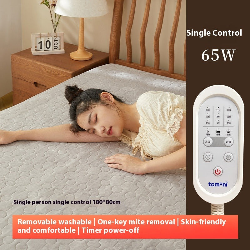 Dual-Control Electric Blanket for Single or Double Bed with Adjustable Temperature & Fast Heating